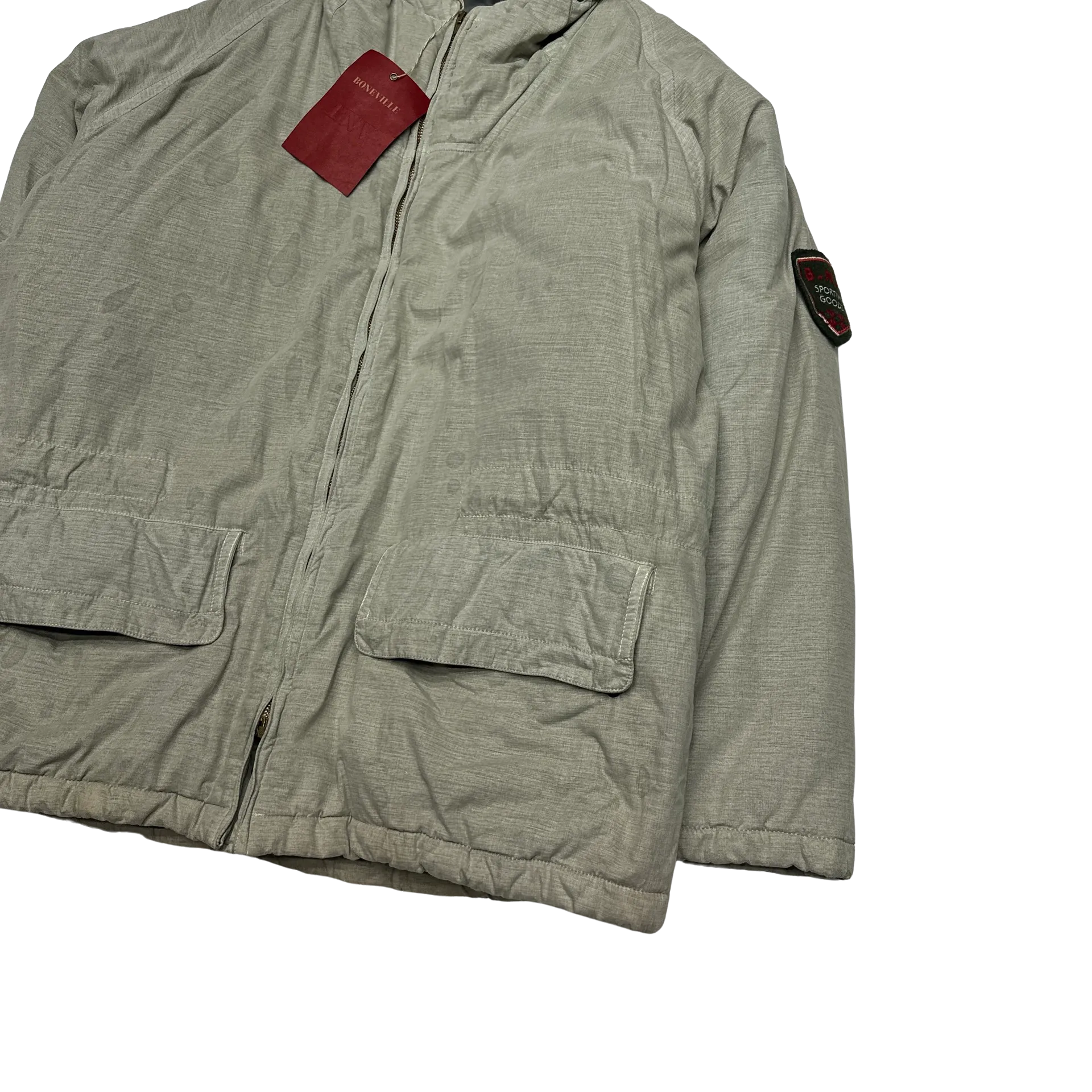 Boneville Vintage 90's Grey Puffer Jacket - Medium