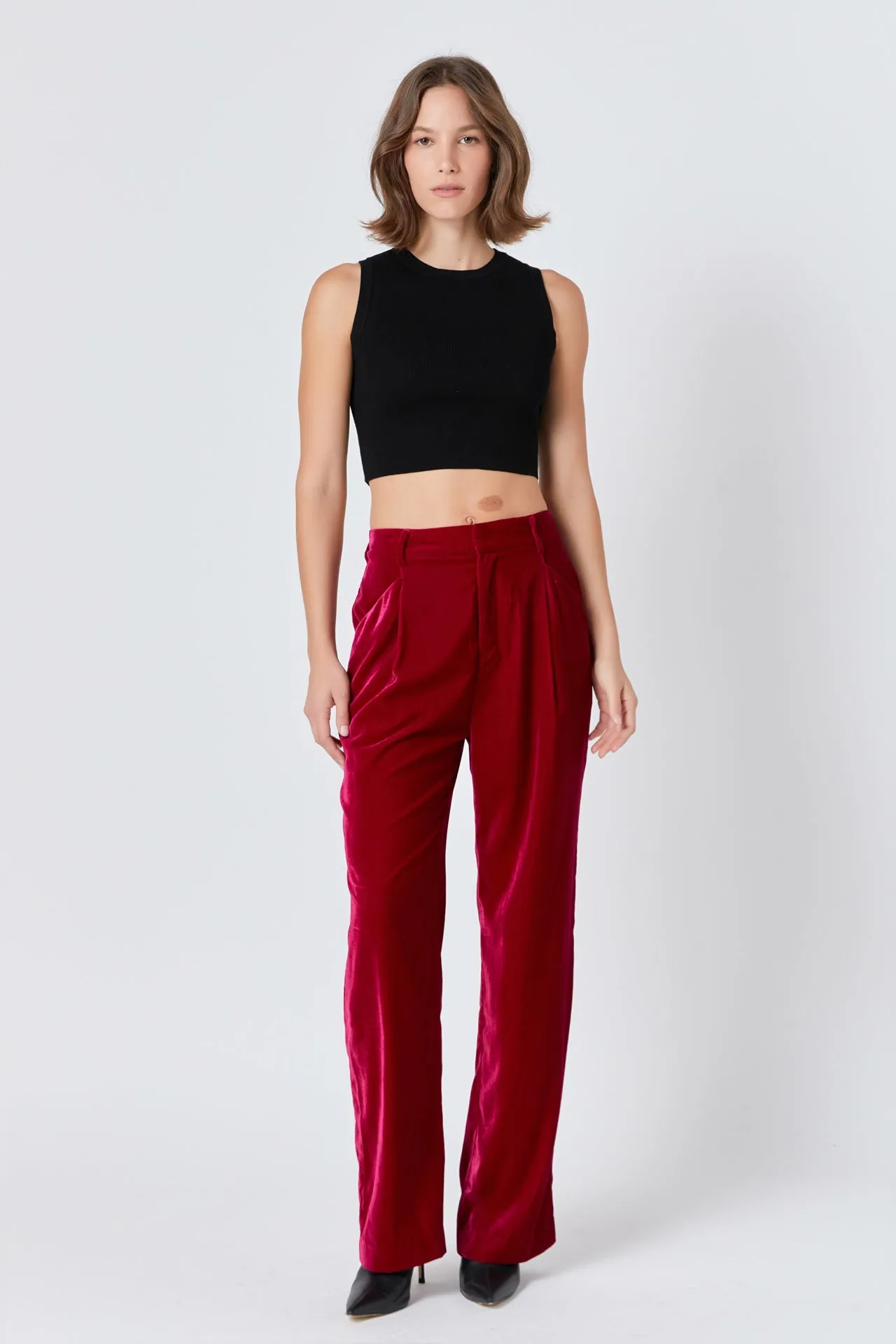 Endless Rose - High-Waisted Velvet Pants