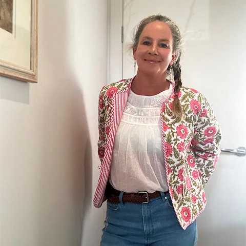 Jiya Reversible Crop Jacket Pink/Green