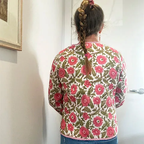 Jiya Reversible Crop Jacket Pink/Green