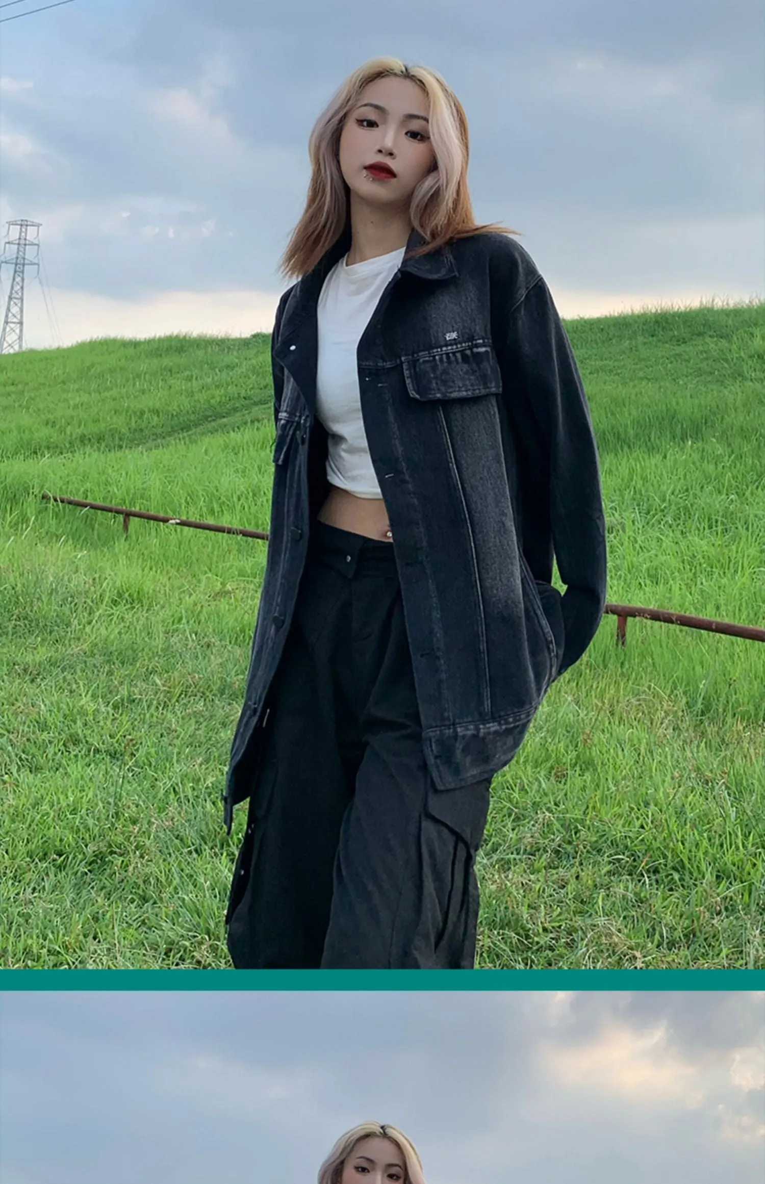 Joskaa Tawaaiw Denim Coat Women Long Sleeve Korean Style Y2K Autumn Spring Black Jaket Jeans Woman Tops Lady Outerwear Vintage 2024