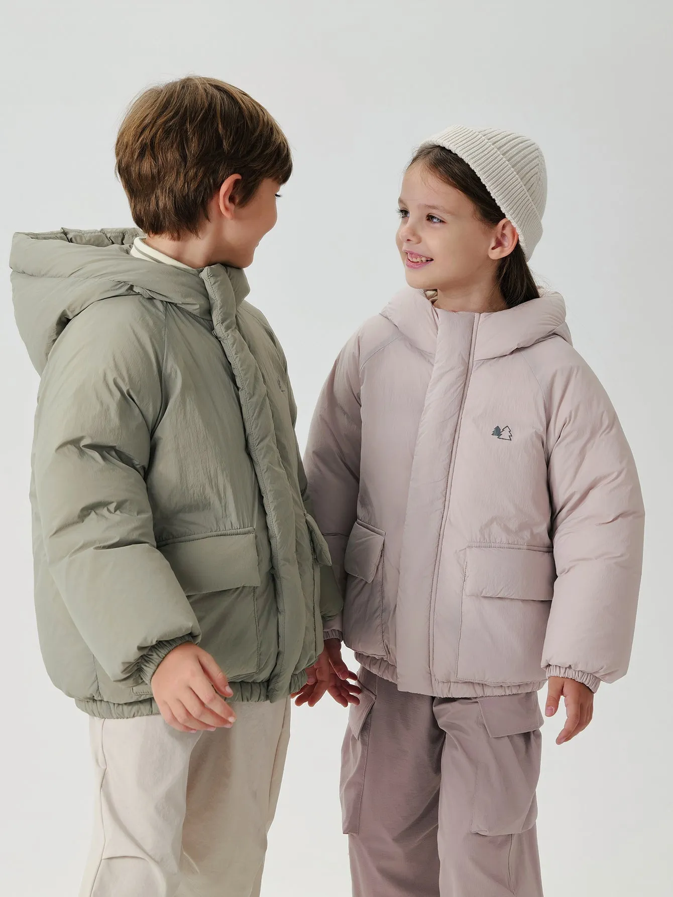 MARC & JANIE Boys Girls Big Pockets Loose Hooded Down Coat 241560