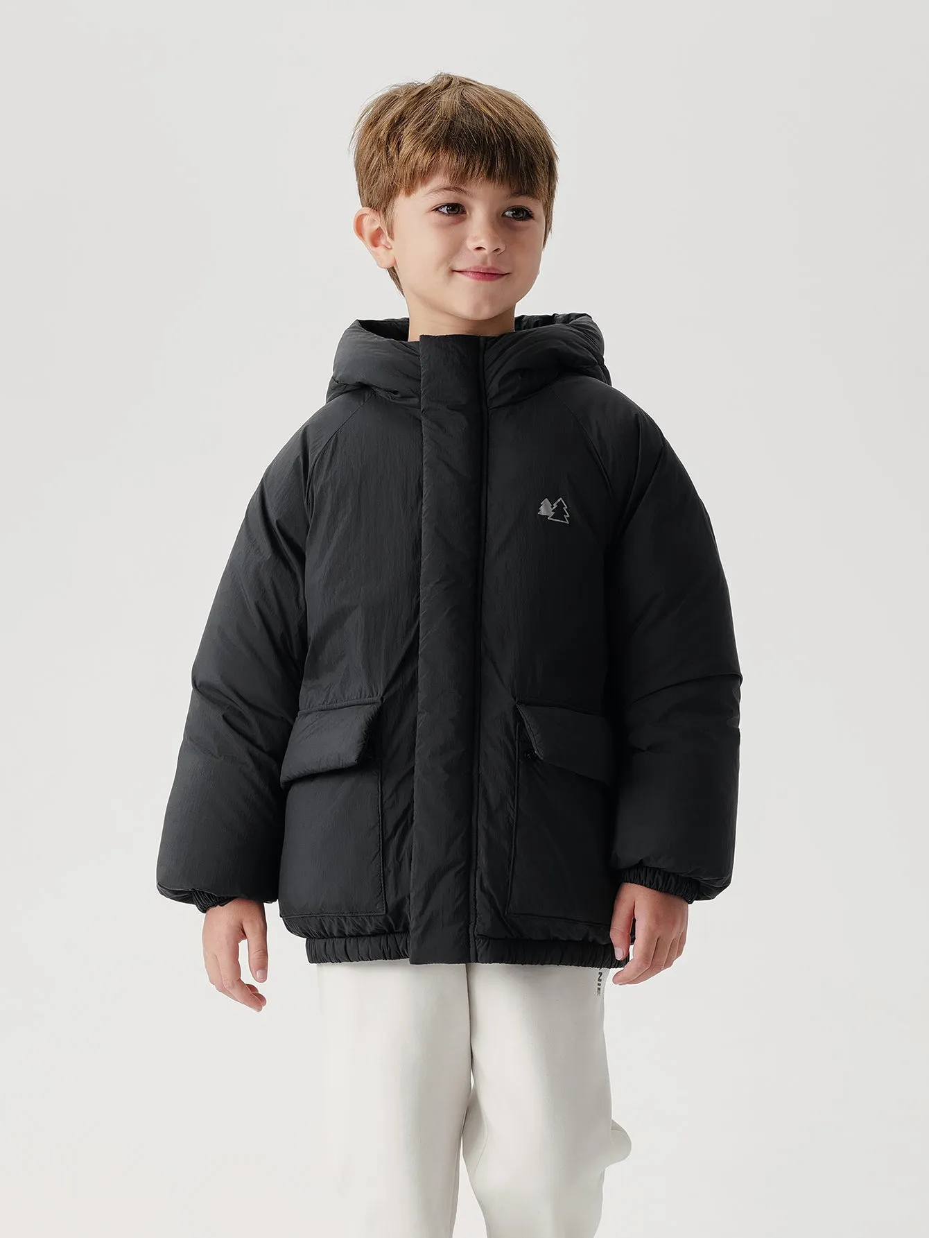 MARC & JANIE Boys Girls Big Pockets Loose Hooded Down Coat 241560