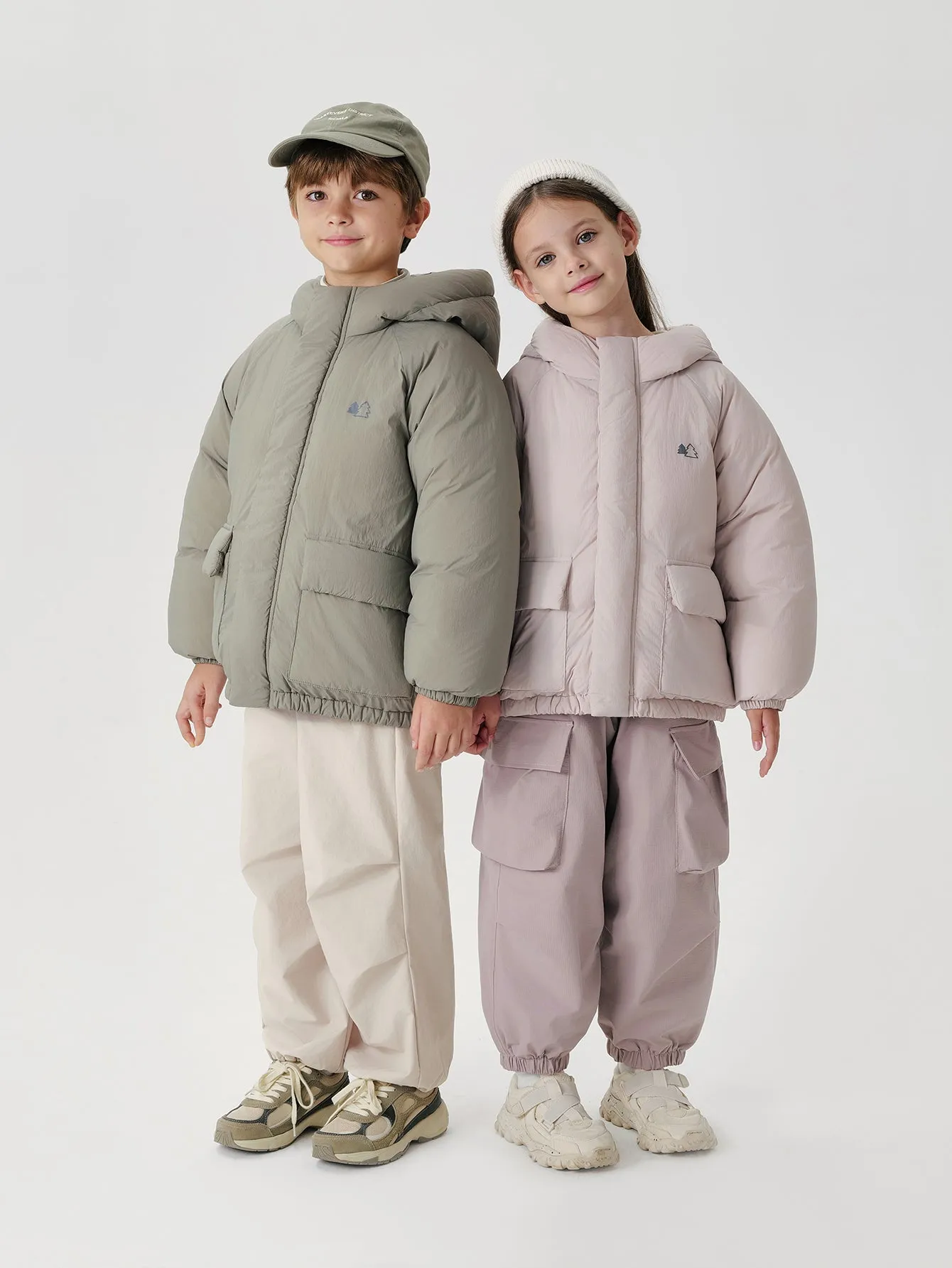 MARC & JANIE Boys Girls Big Pockets Loose Hooded Down Coat 241560