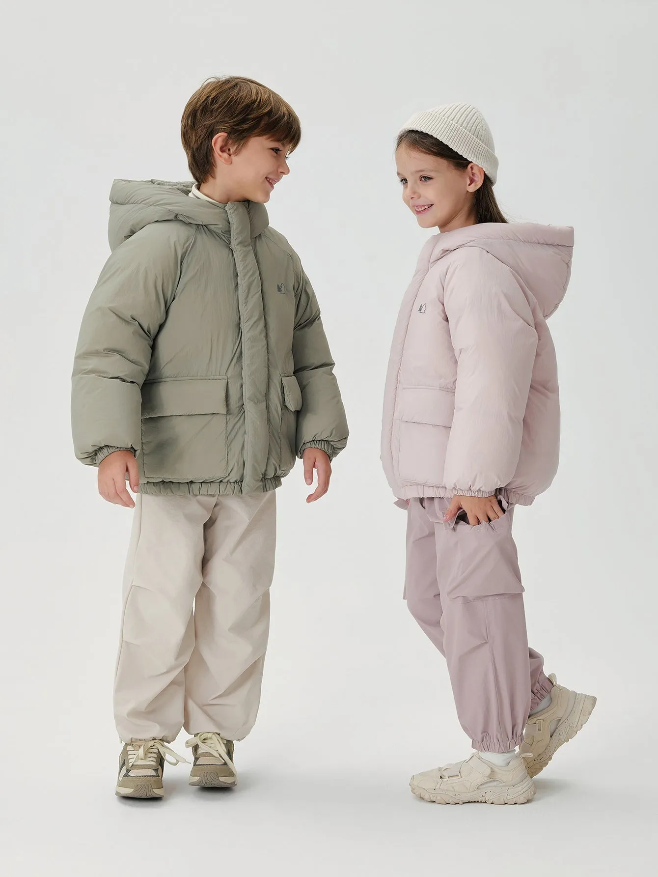 MARC & JANIE Boys Girls Big Pockets Loose Hooded Down Coat 241560