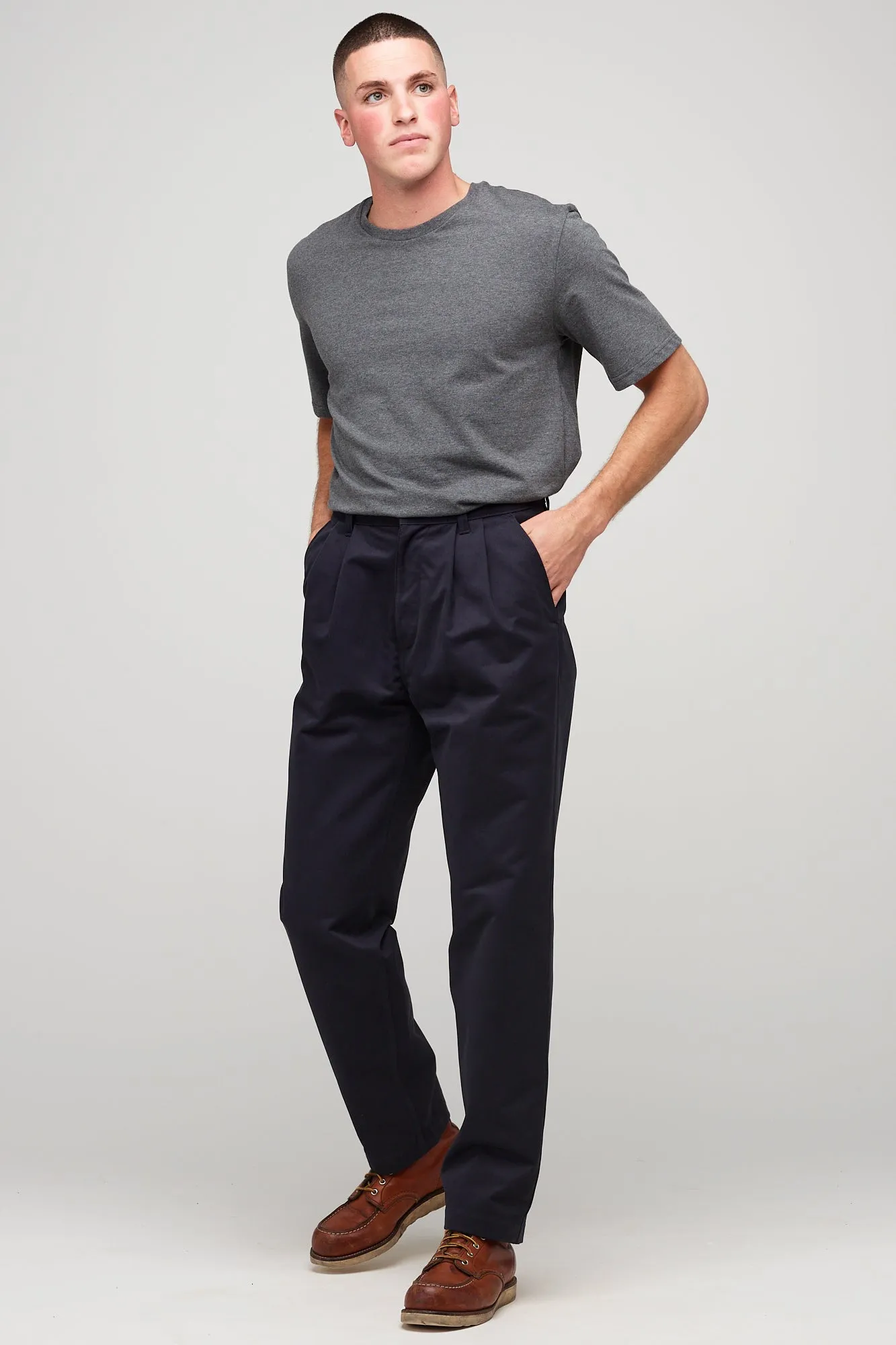 Men's Heavyweight Pleated Chino - Dark Navy