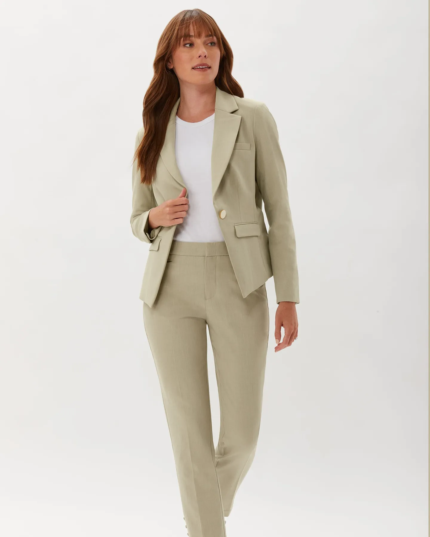 ONE BUTTON BLAZER - ALOE