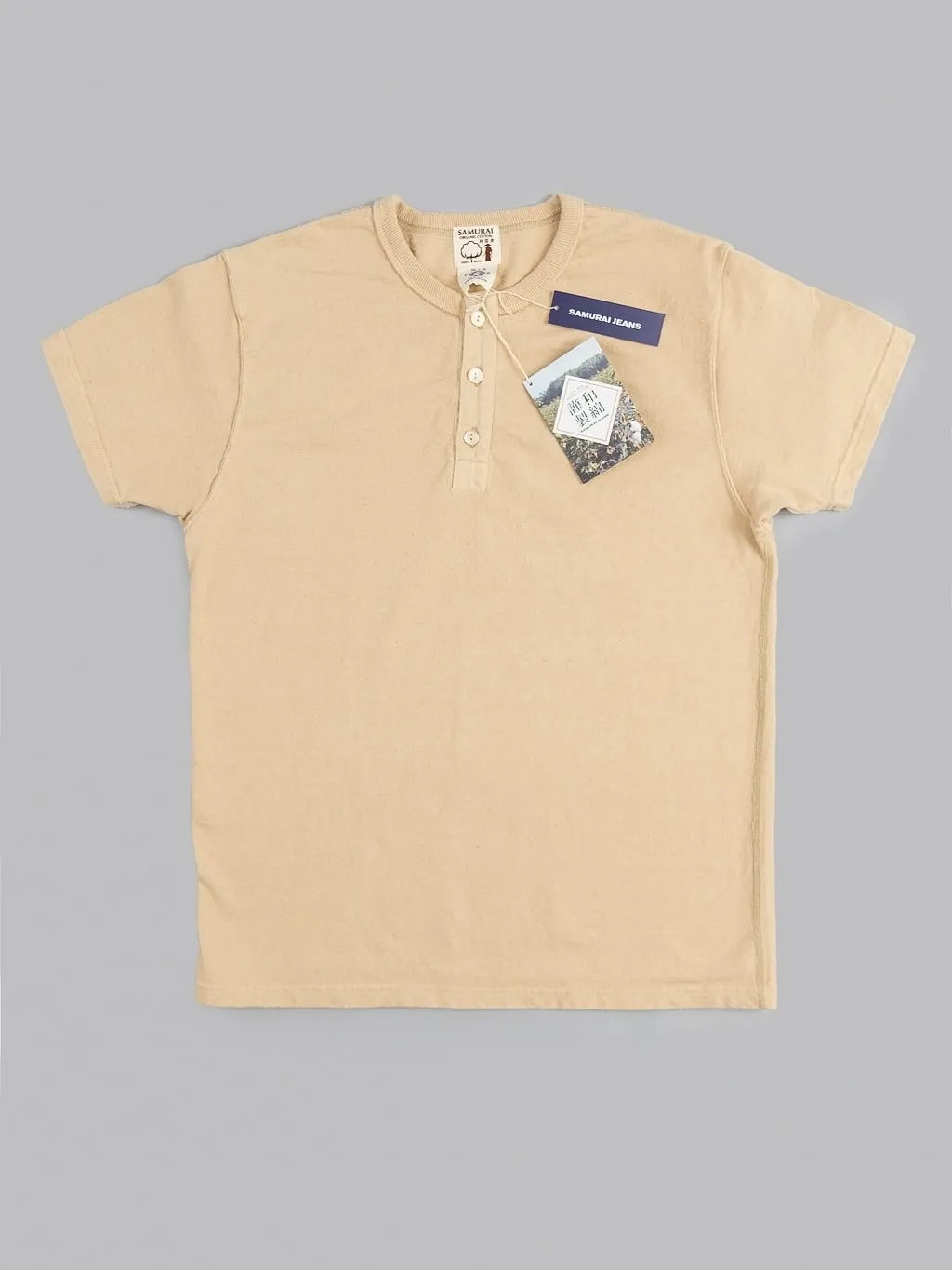 Samurai Jeans SJST-SC02 Japanese Cotton Henley T-Shirt Kuri