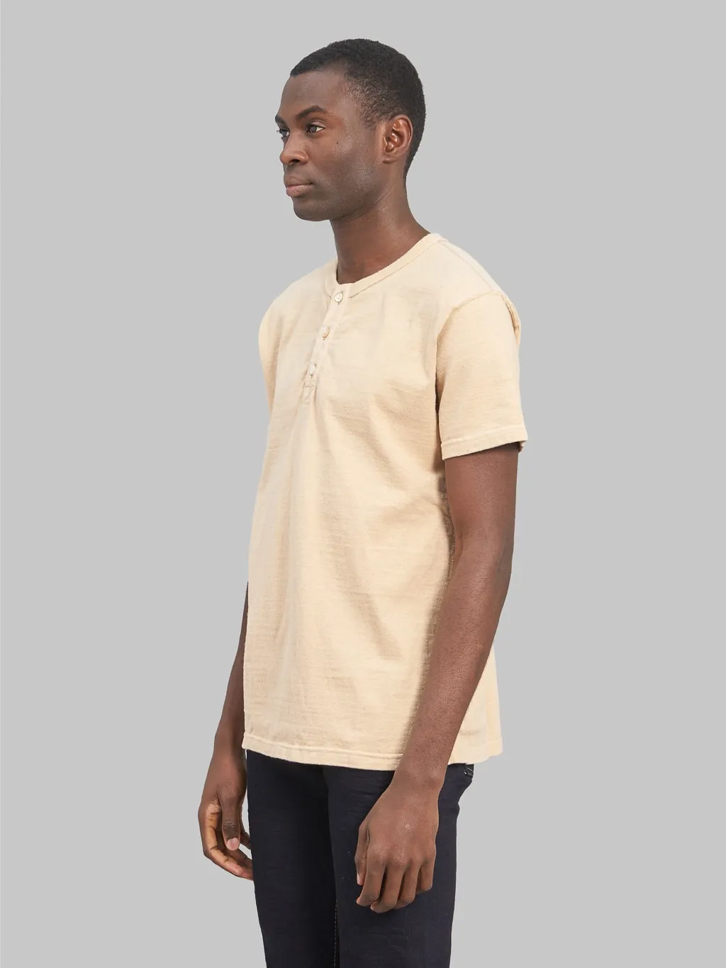 Samurai Jeans SJST-SC02 Japanese Cotton Henley T-Shirt Kuri