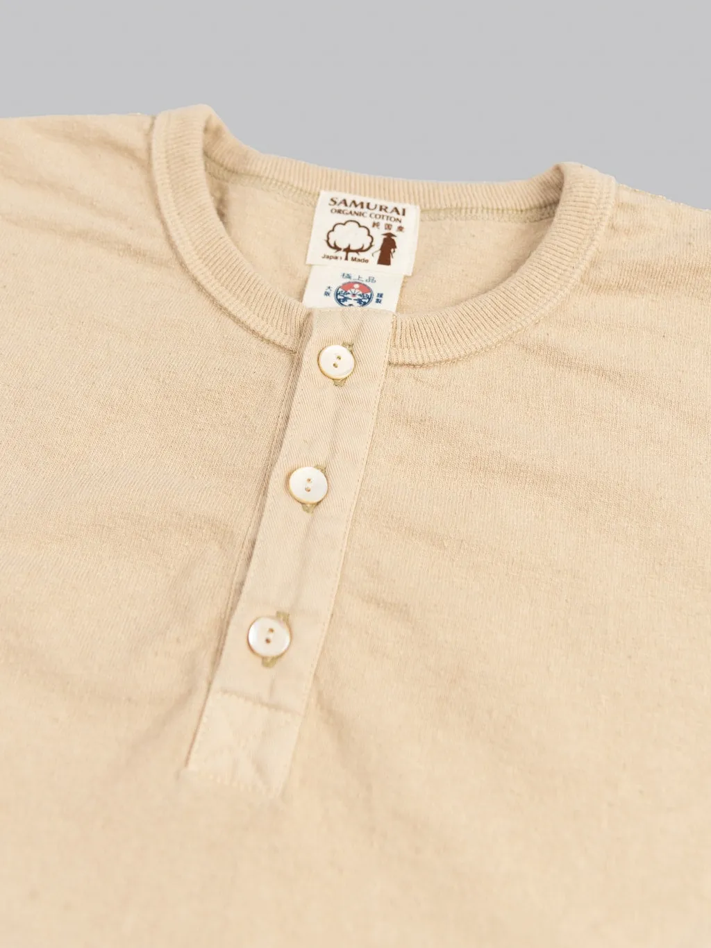 Samurai Jeans SJST-SC02 Japanese Cotton Henley T-Shirt Kuri