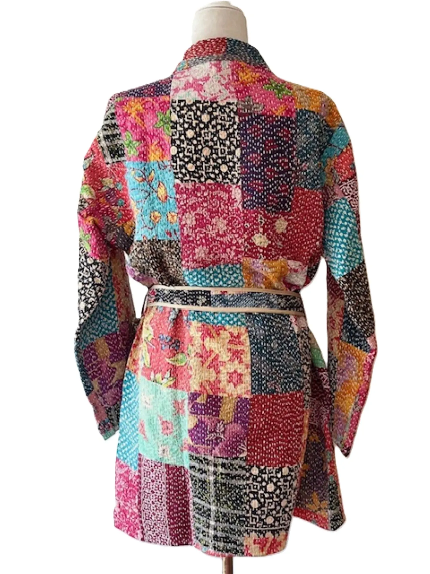 Specialty Collection: Refined, Patchwork Quilted Short Jacket. Fully Reversible.(Purple)