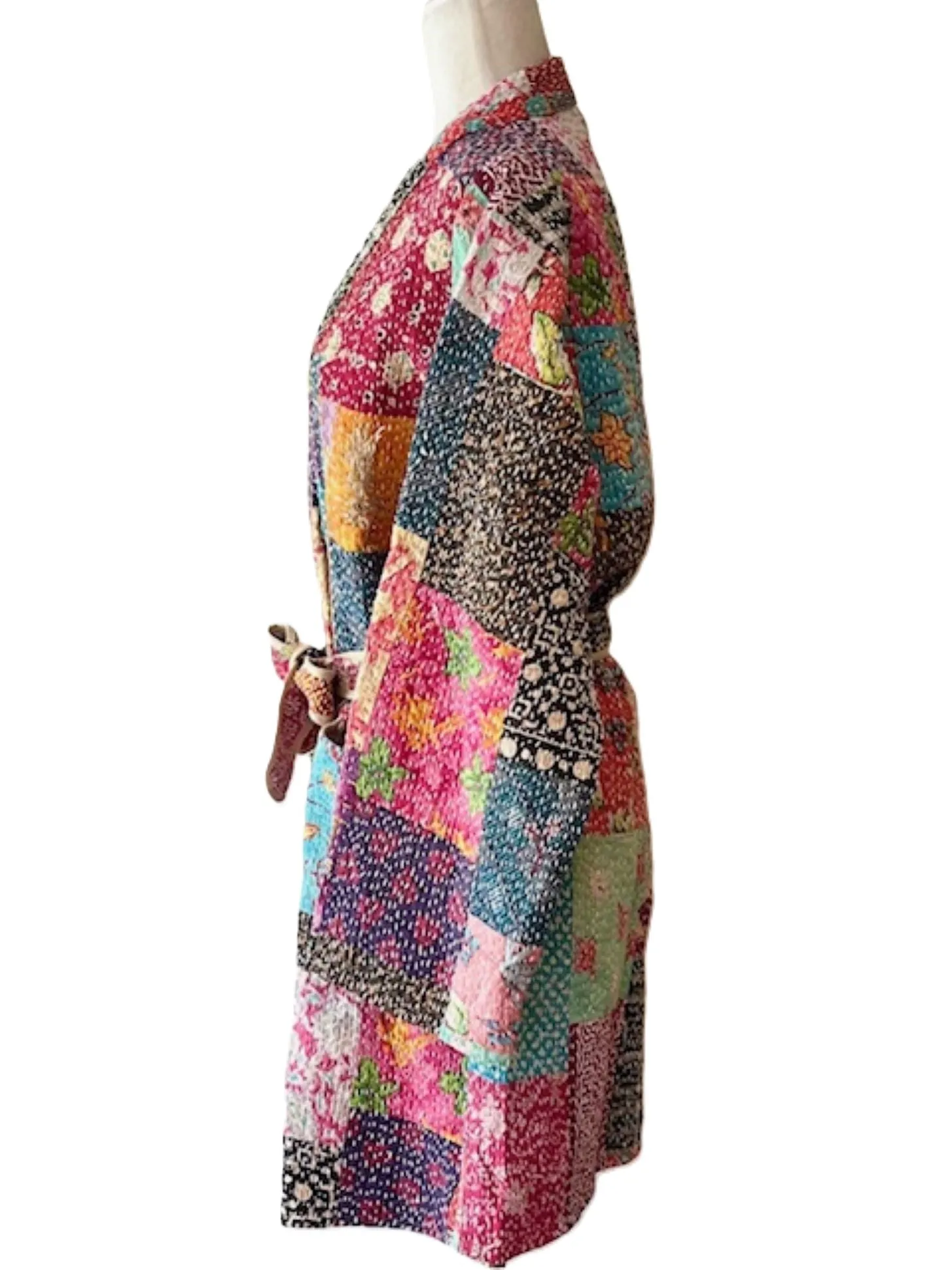 Specialty Collection: Refined, Patchwork Quilted Short Jacket. Fully Reversible.(Purple)