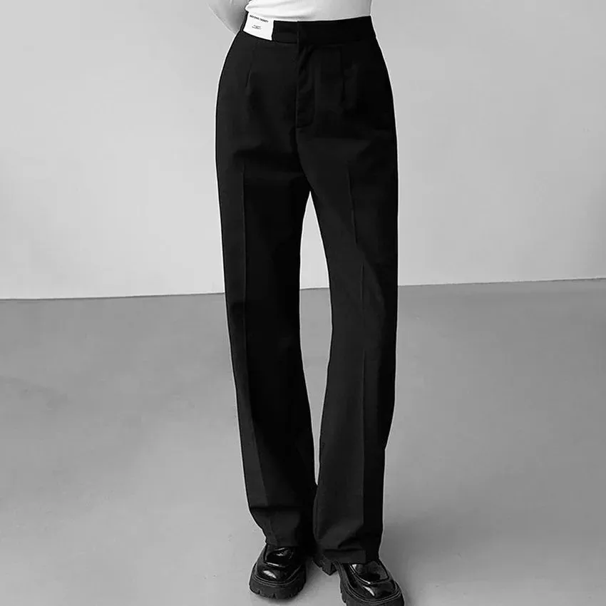 TAVIMART  -  Office Blazer Pants For Woman High Waist Straight Trousers Women Pockets Casual Full Length Pants High Sense Ladies Fashion New