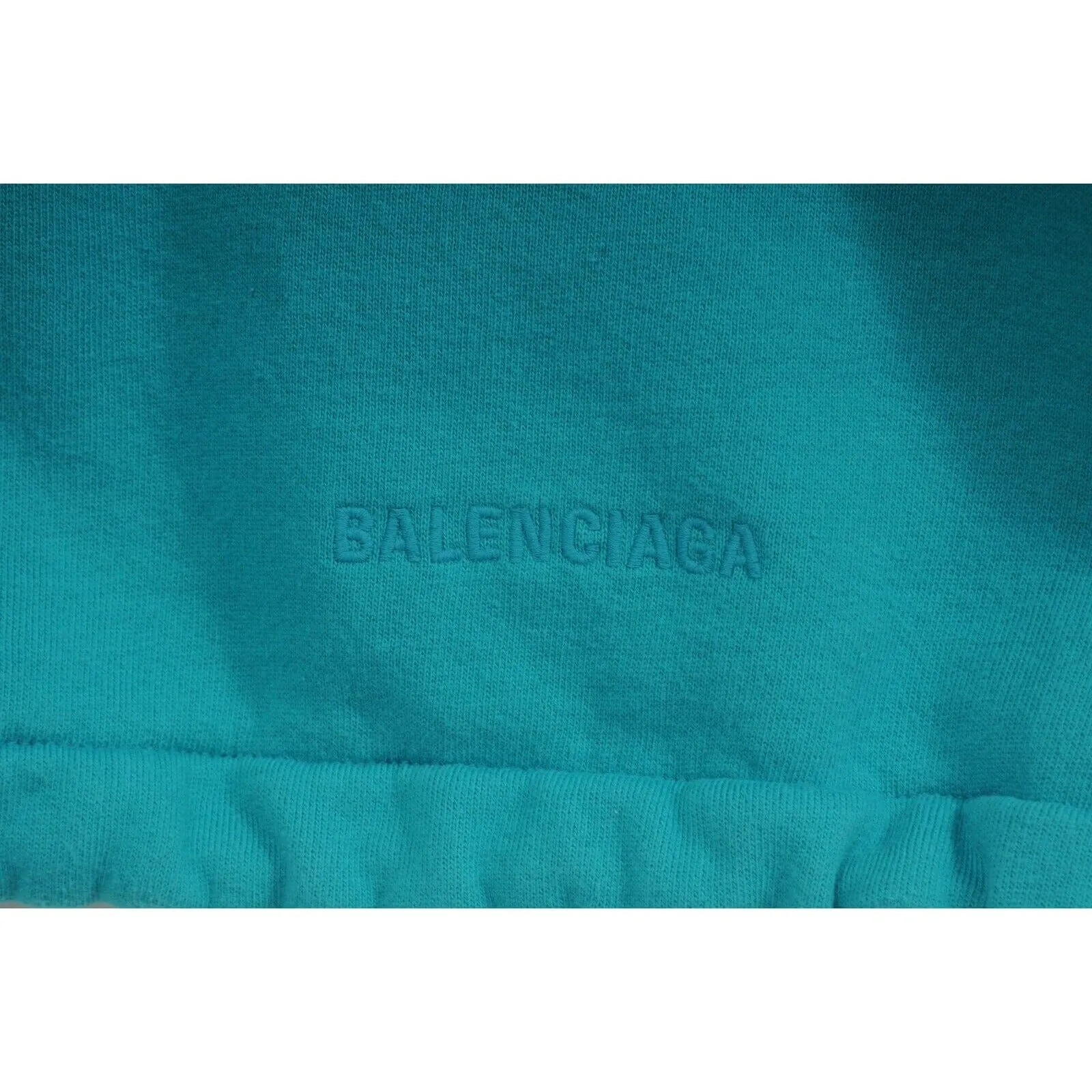 Turtleneck Sweater Jacket Aqua Blue Cotton Oversized Parka