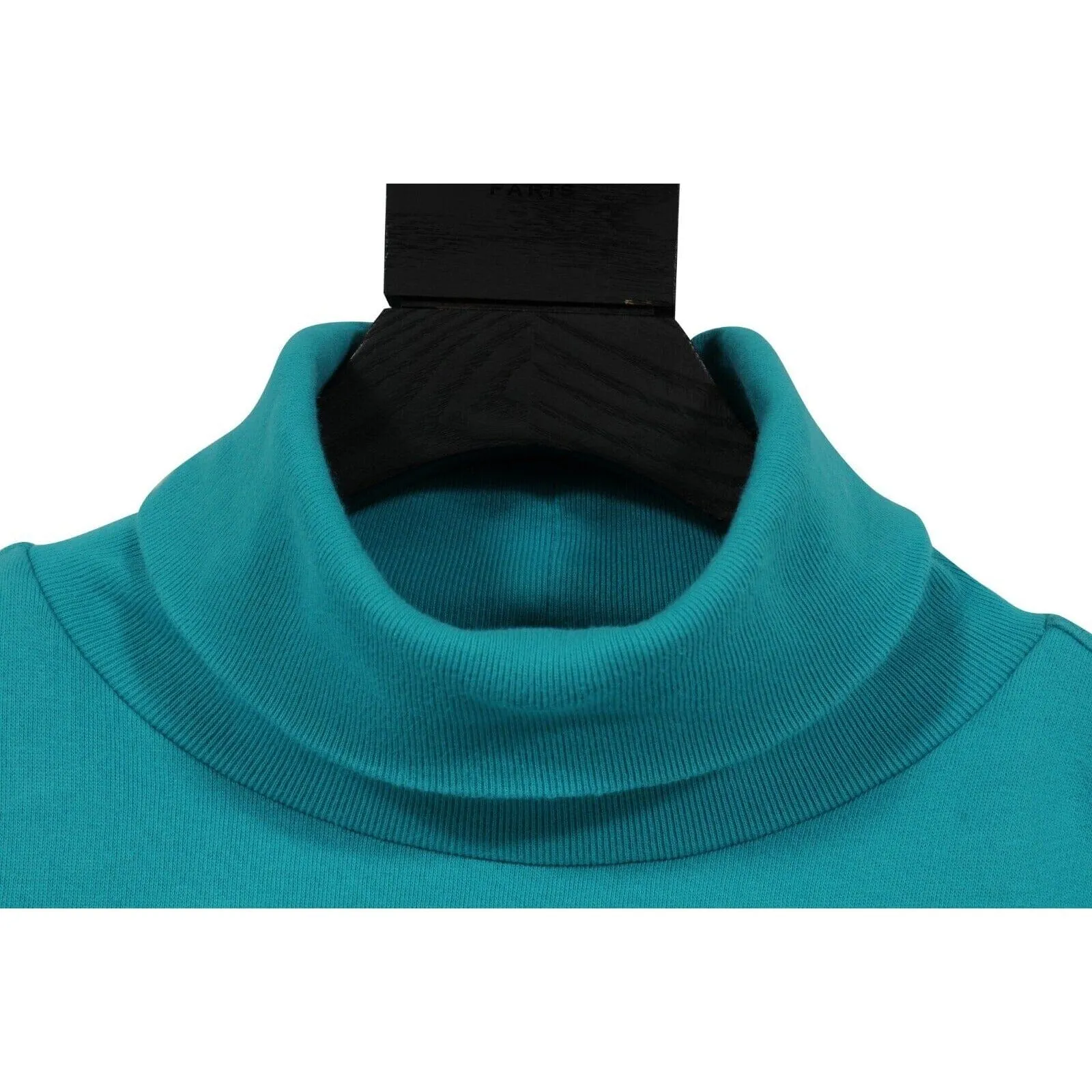 Turtleneck Sweater Jacket Aqua Blue Cotton Oversized Parka