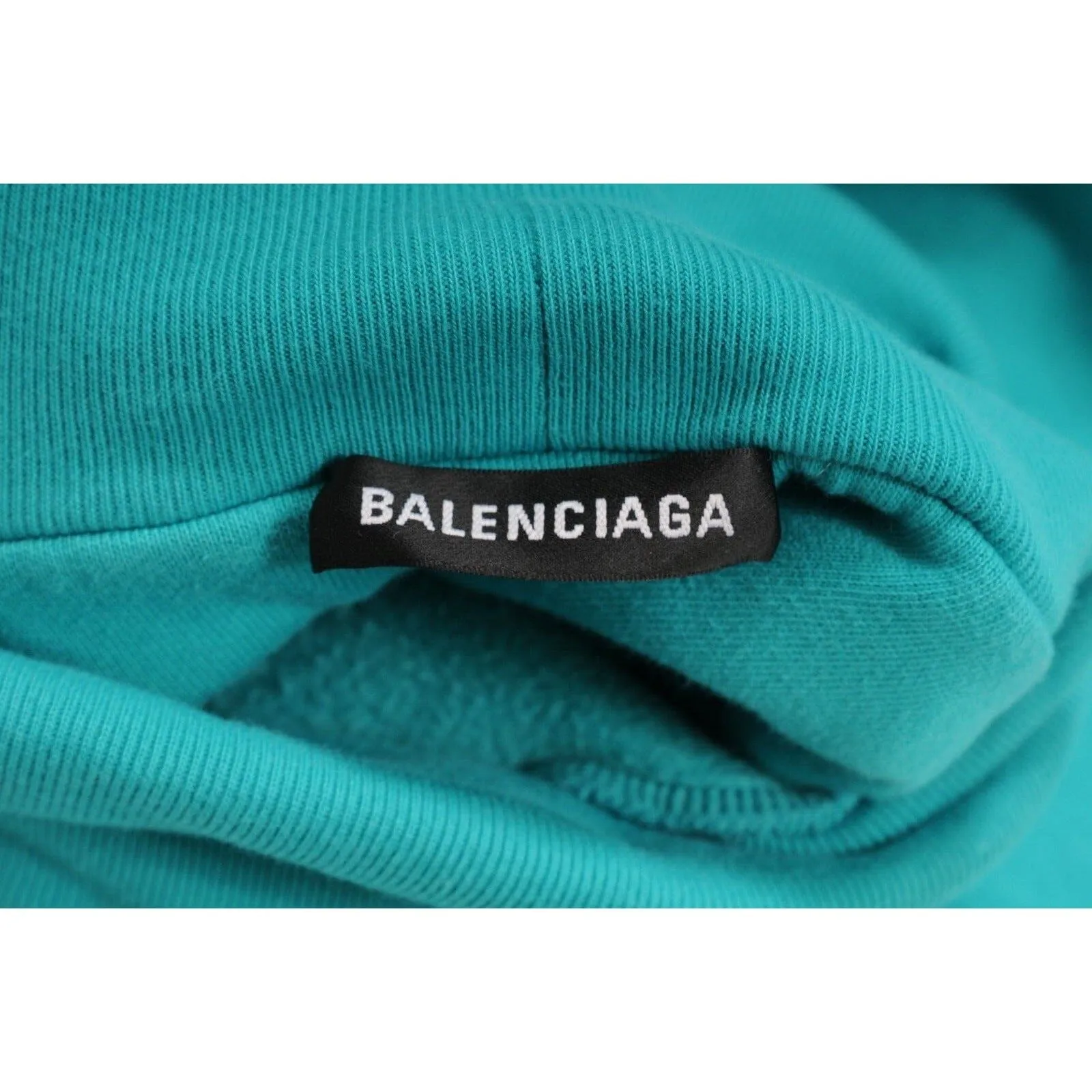 Turtleneck Sweater Jacket Aqua Blue Cotton Oversized Parka