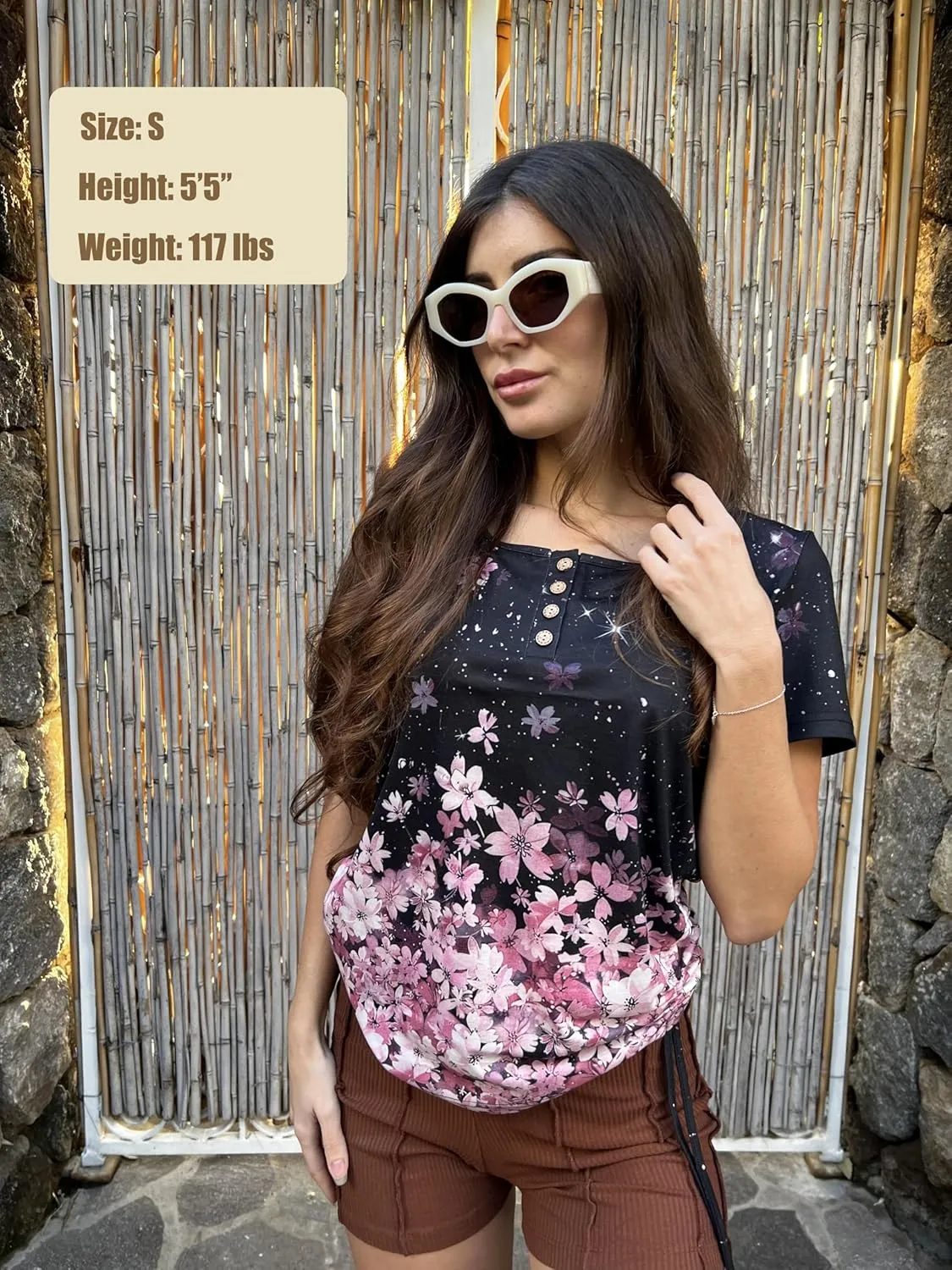 Womens Tops Short Sleeve Summer Henley Shirts