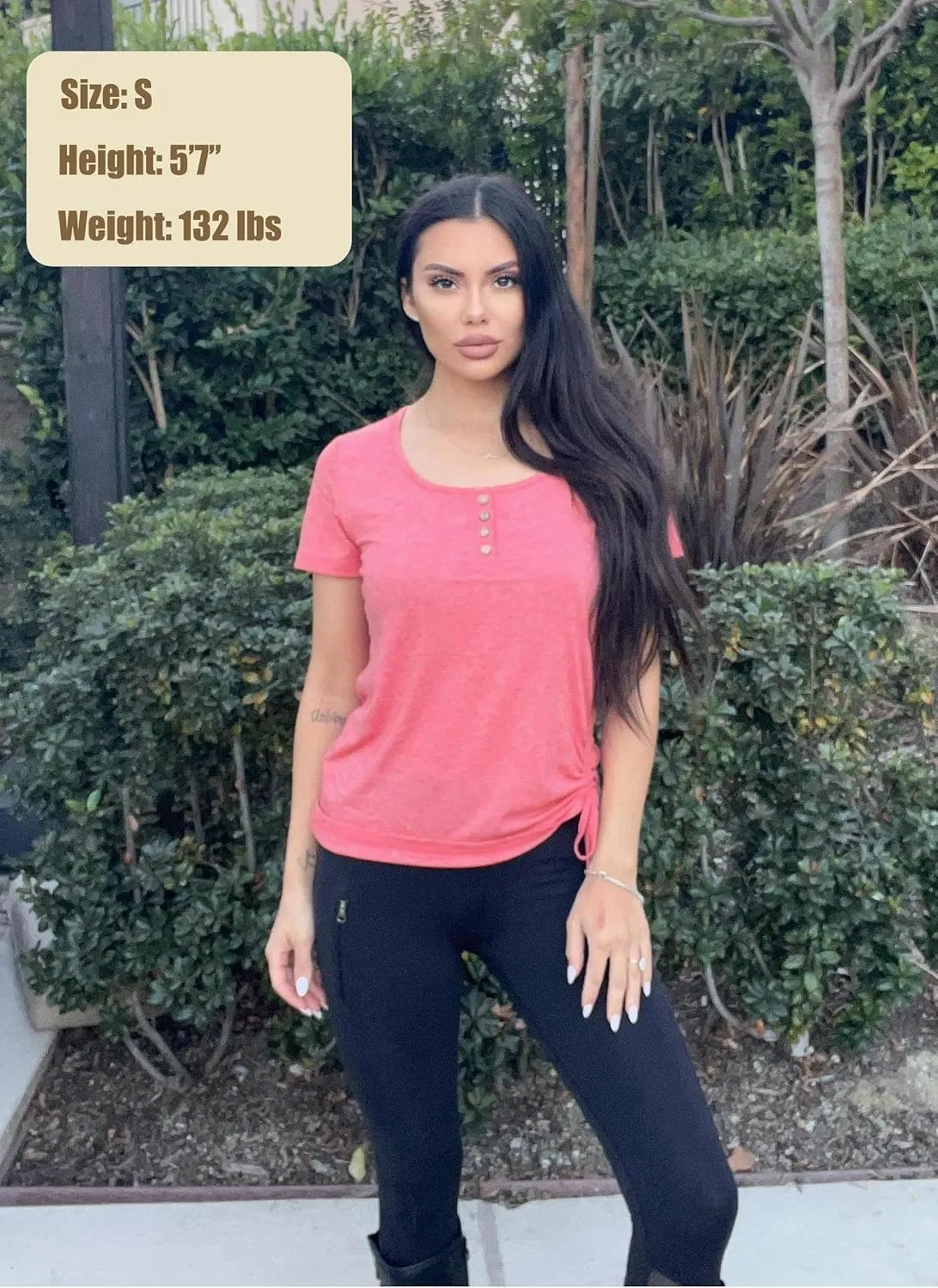 Womens Tops Short Sleeve Summer Henley Shirts