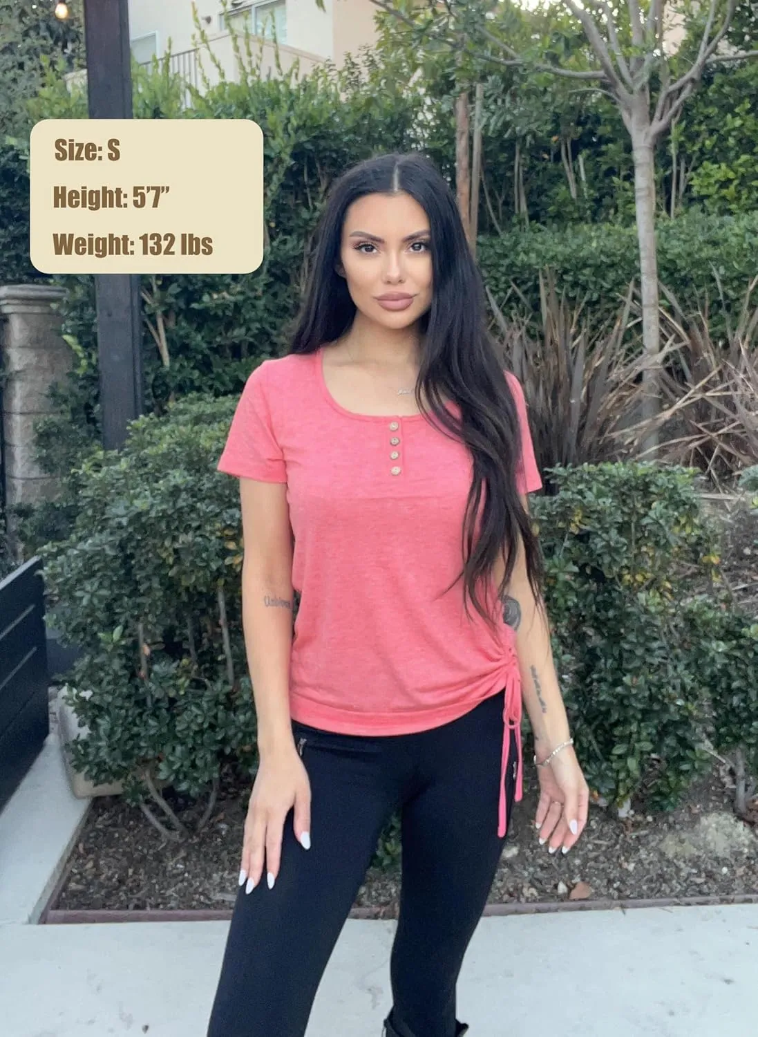 Womens Tops Short Sleeve Summer Henley Shirts