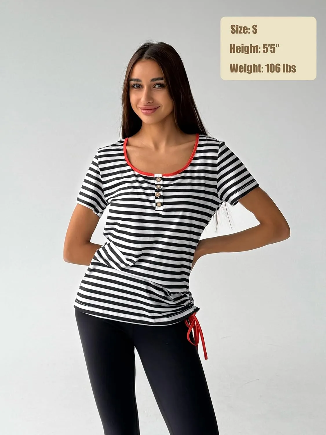 Womens Tops Short Sleeve Summer Henley Shirts