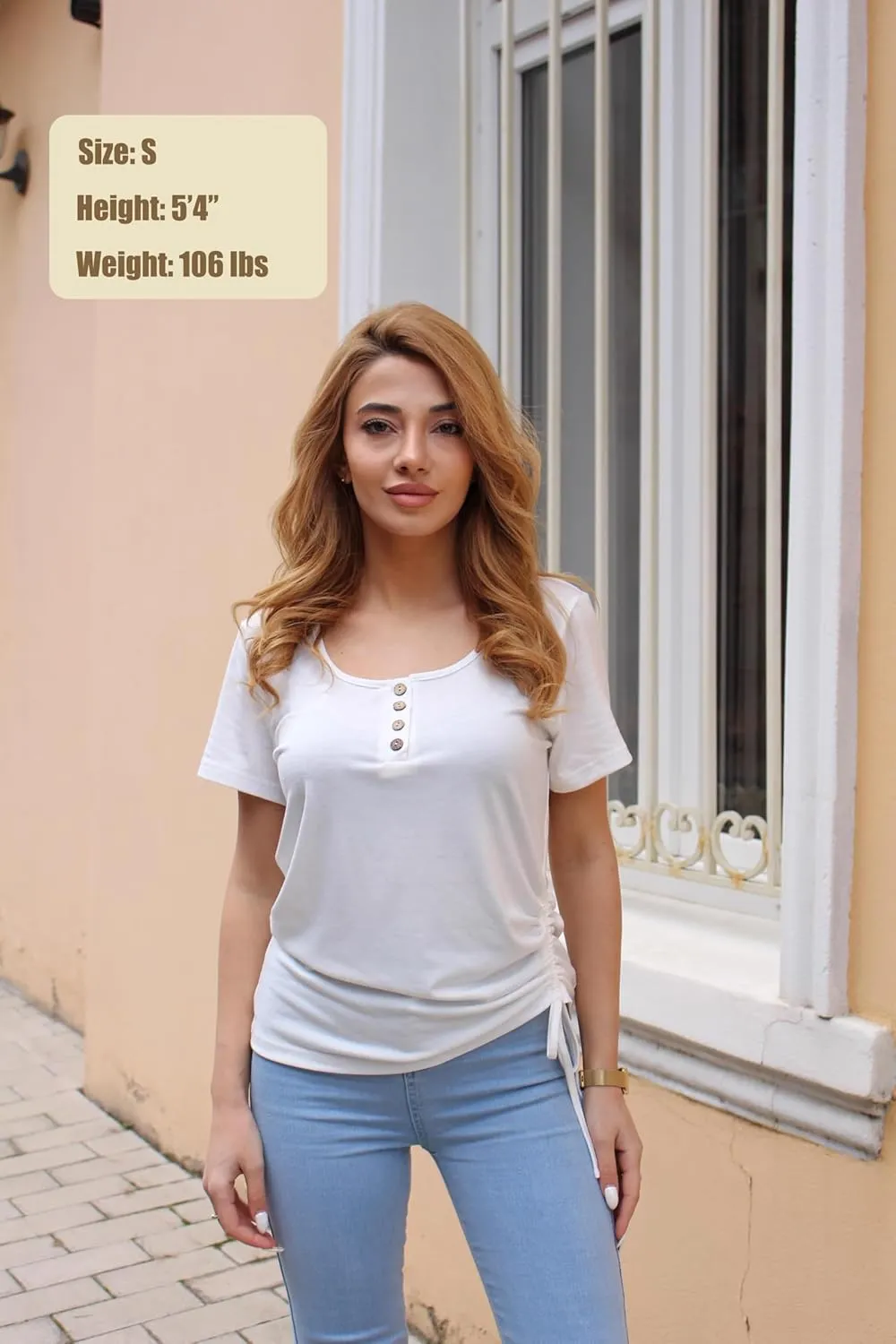 Womens Tops Short Sleeve Summer Henley Shirts